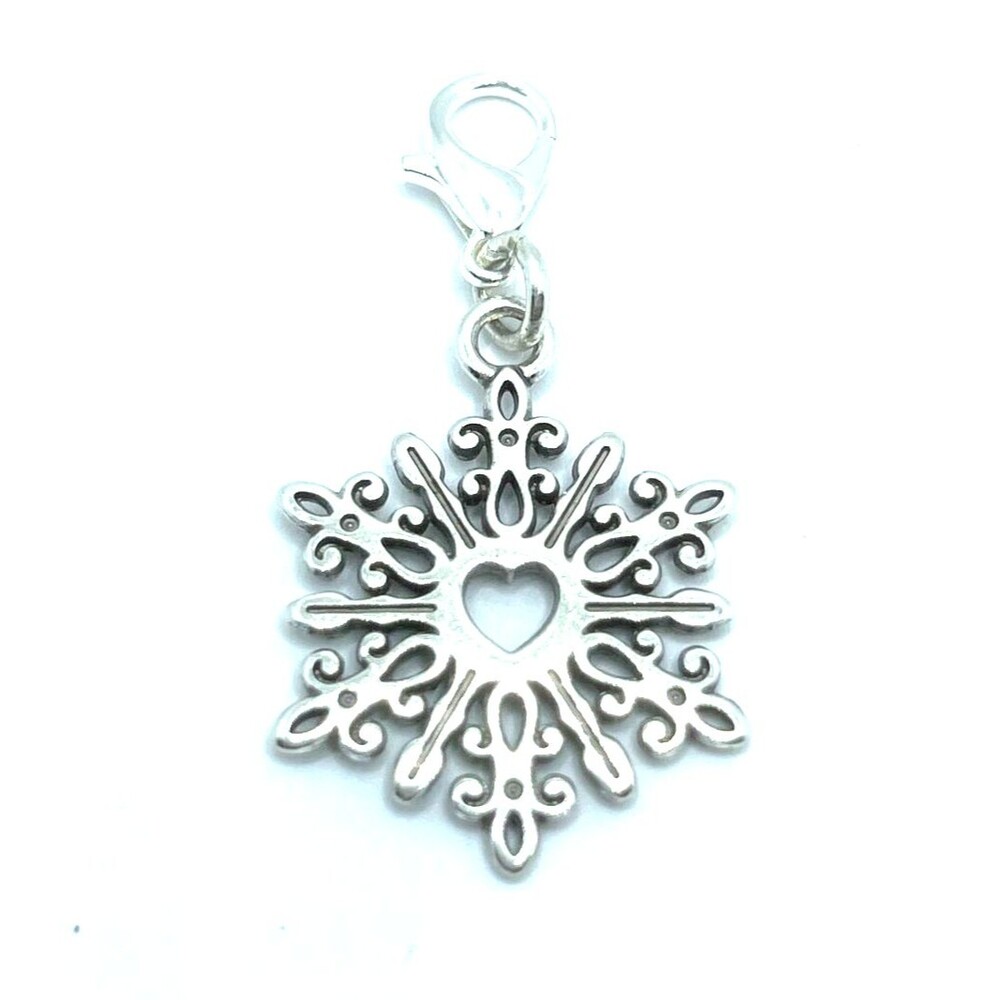 Brighton Winter Dream Snowflake Holiday Snow Ice Merry Silver 2-Sided Charm